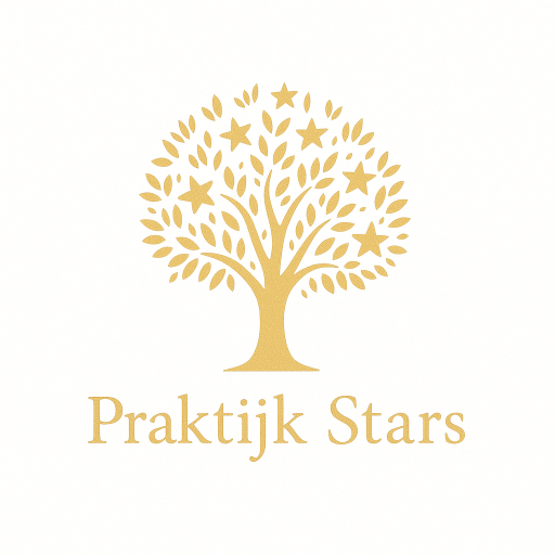Praktijk Stars logo goud klein